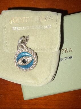 Judith Ripka Evil Eye Sterling
Silver Blue Enamel Sapphire CZ
Enhancer Pendant
